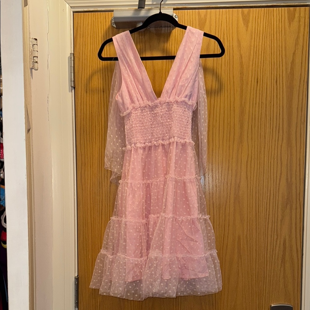 Pink Tiered Ruffled Sundress